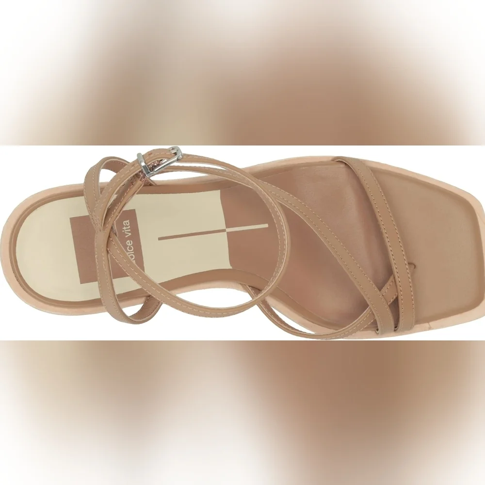 Dolce Vita Women's Gemini: Cafe Leather Ankle Strap Sandal Size 10